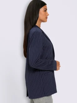 Blazer en jersey fines rayures classiques