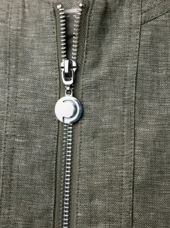 Blazer en lin avec col rond et poches zippées