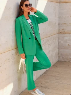 Blazer en polyester recyclé avec col à revers et poches pratiques