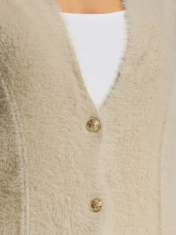 Blazer en tricot fil moelleux à poils longs