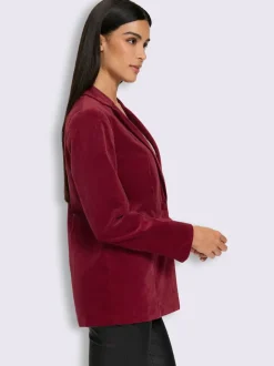 Blazer en velours fermeture à 1 bouton