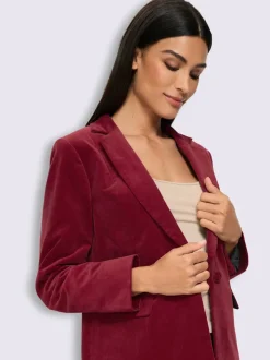 Blazer en velours fermeture à 1 bouton