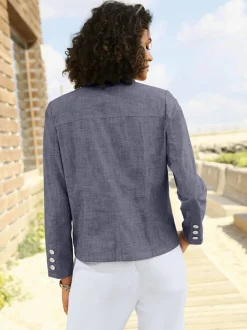 Blazer femme à col à revers avec poches plaquées