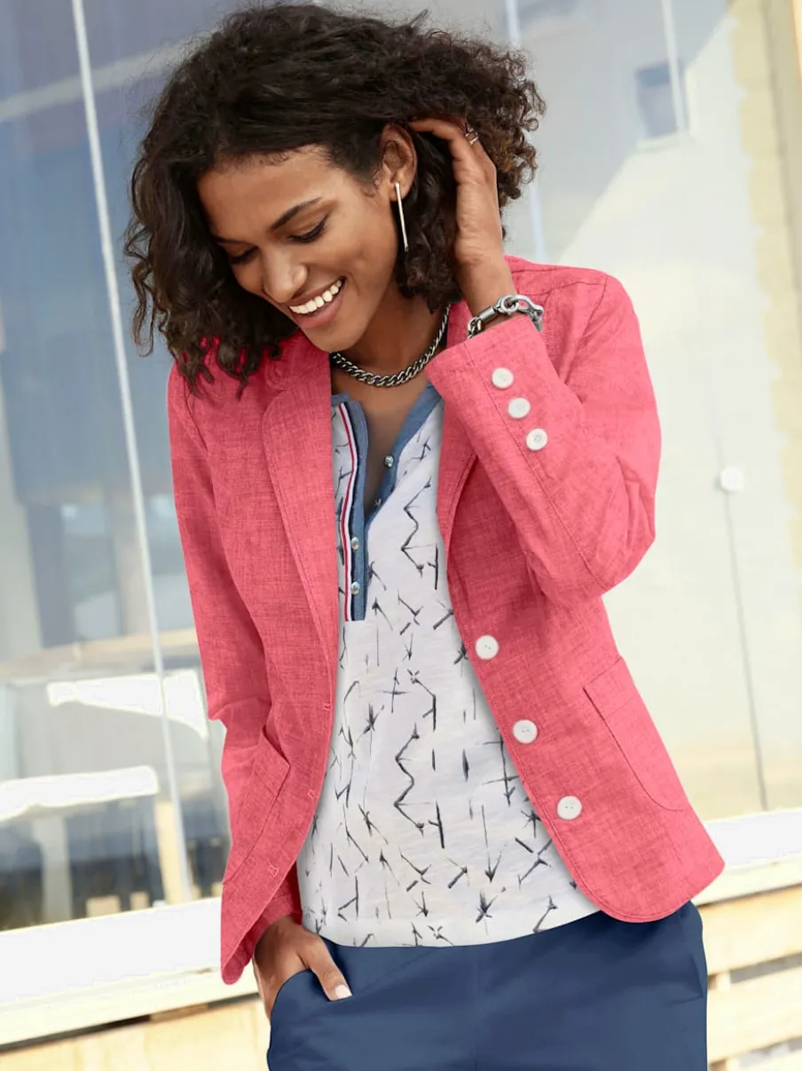 Blazer femme à col à revers avec poches plaquées