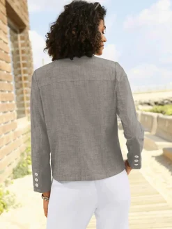 Blazer femme à col à revers avec poches plaquées