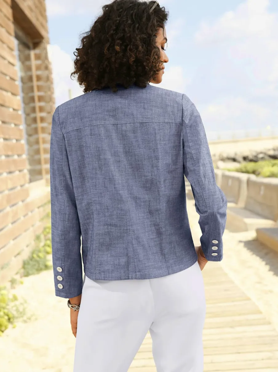 Blazer femme à col à revers avec poches plaquées
