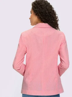 Blazer léger à rayures avec col à revers et manches longues