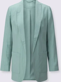Blazer légèrement brillant avec col châle et manches longues