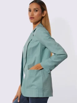 Blazer légèrement brillant avec col châle et manches longues