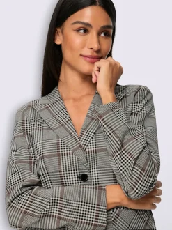 Blazer motif carreaux prince de galles classique