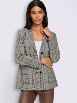 Blazer motif carreaux prince de galles classique