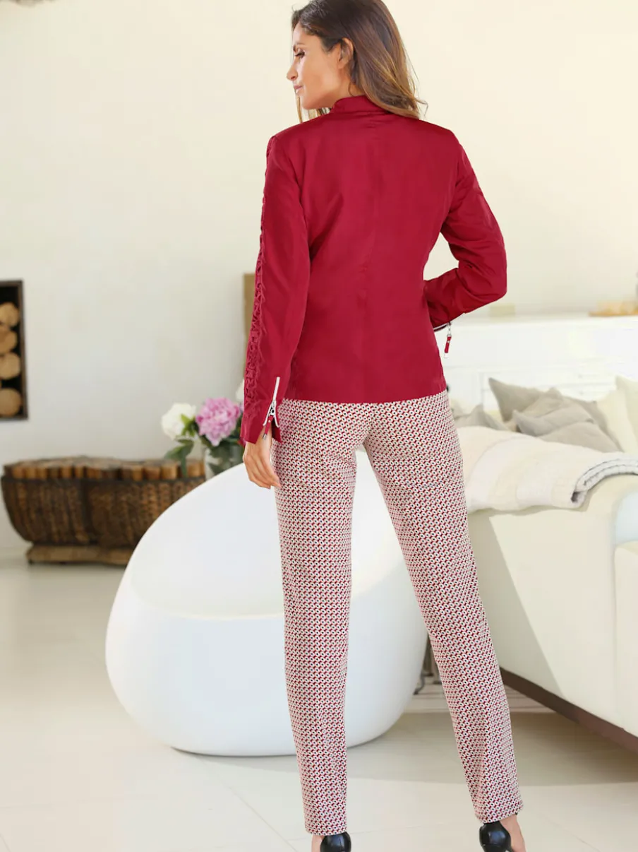 Blazers avec col montant et empiècements plissés élégants
