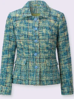 Blazers bouclés avec col chemise et manches longues.