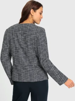 Blazers bouclés avec col rond et fermeture à crochet