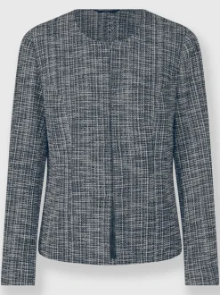 Blazers bouclés avec col rond et fermeture à crochet