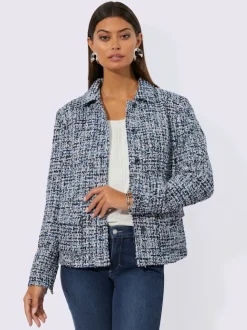 Blazers bouclés coton avec col chemise et poches