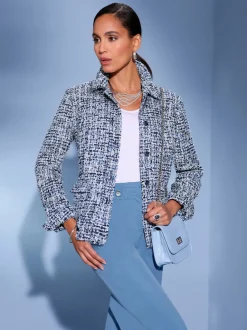 Blazers bouclés coton avec col chemise et poches