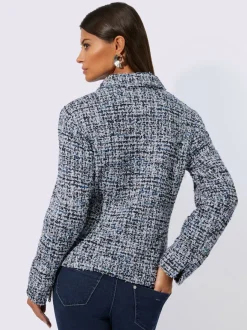 Blazers bouclés coton avec col chemise et poches