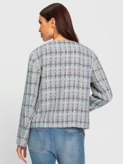 Blazers bouclés à manches longues encolure ronde pratiques
