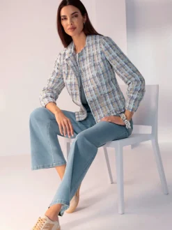 Blazers bouclés à manches longues encolure ronde pratiques