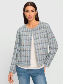 Blazers bouclés à manches longues encolure ronde pratiques