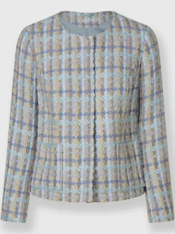 Blazers bouclés à manches longues encolure ronde pratiques