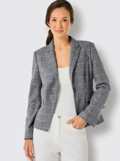 Blazers à carreaux avec col à revers et poches