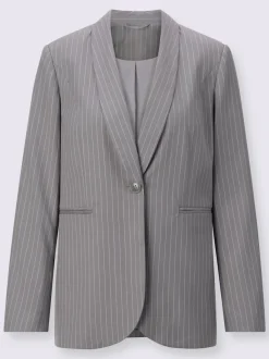 Blazers classiques avec rayures et col châle arrondi