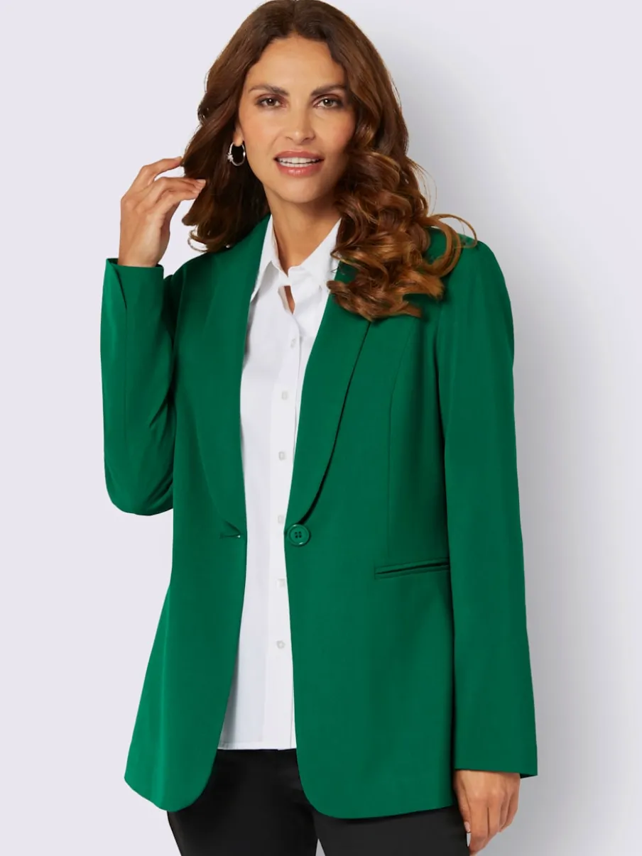 Blazers à coupe longue avec col à revers et poches