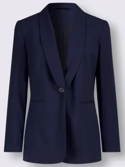 Blazers à coupe longue avec col à revers et poches