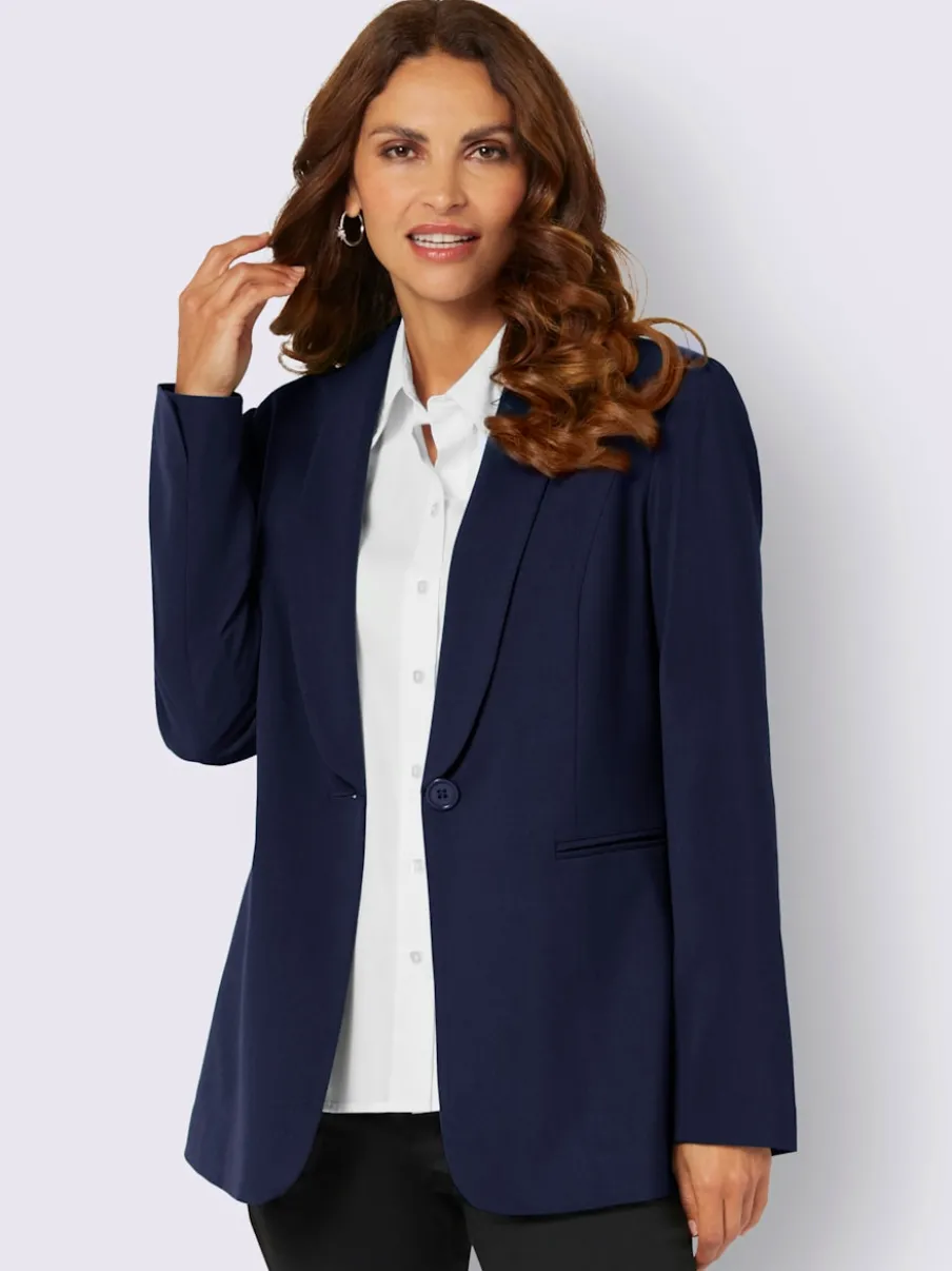 Blazers à coupe longue avec col à revers et poches