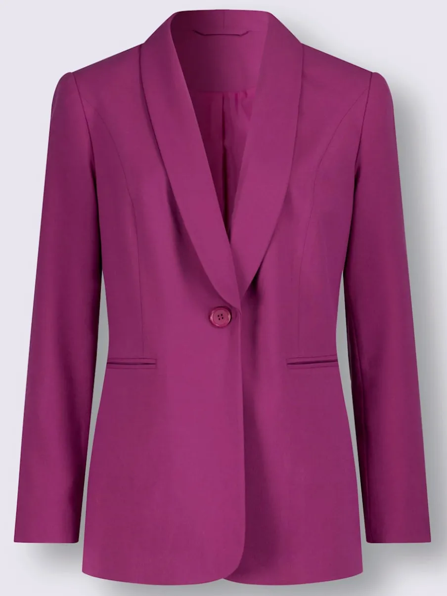 Blazers à coupe longue avec col à revers et poches