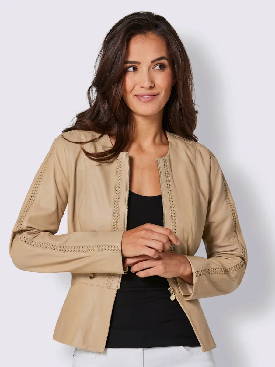Blazers en cuir d'agneau avec finitions soignées raffinées