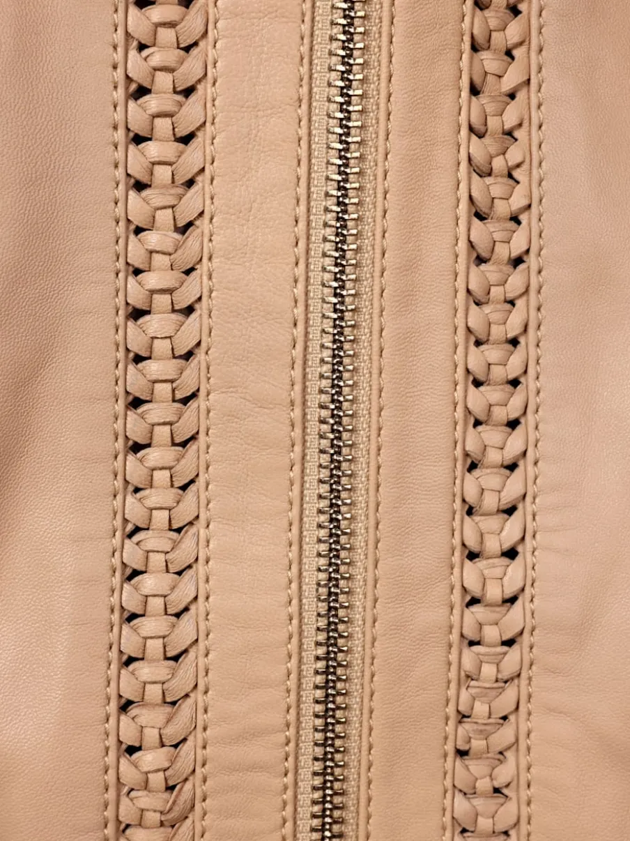 Blazers en cuir d'agneau avec finitions soignées raffinées