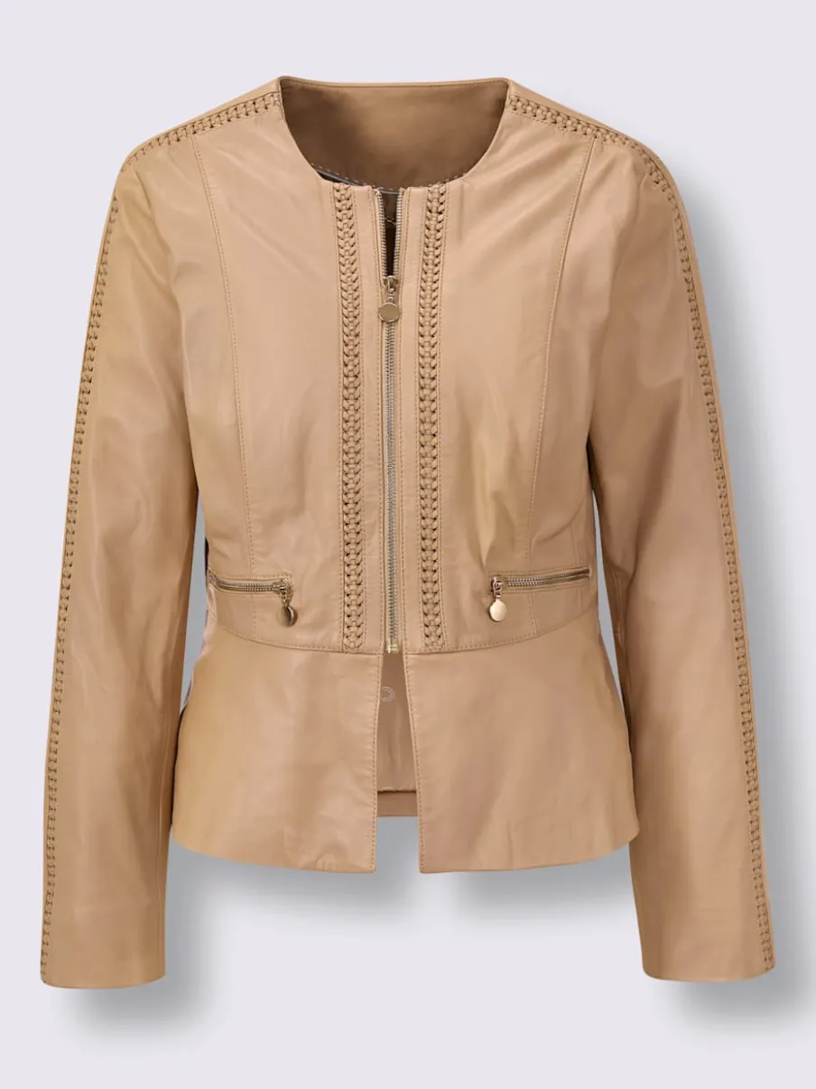 Blazers en cuir d'agneau avec finitions soignées raffinées