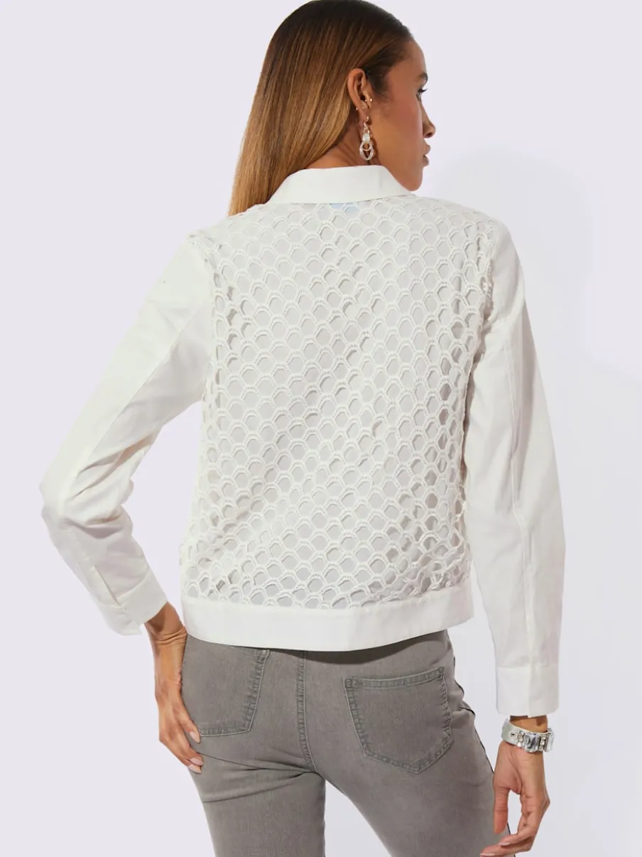 Blazers en dentelle transparent avec manches longues raffinées