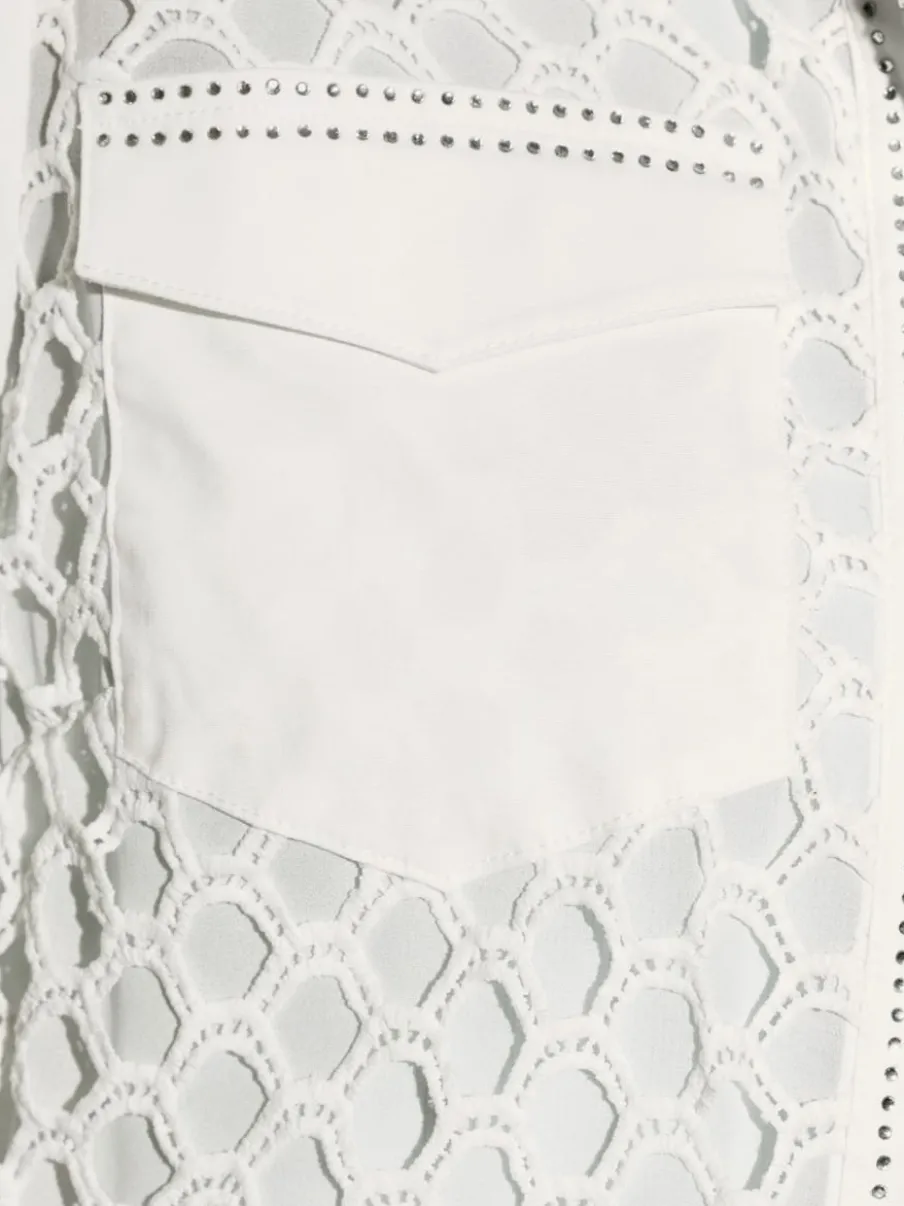 Blazers en dentelle transparent avec manches longues raffinées