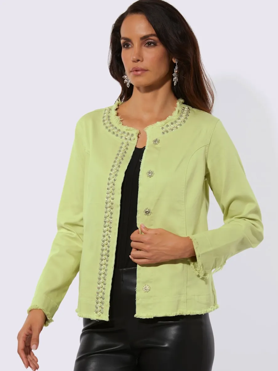 Blazers en jean avec détails décoratifs et franges