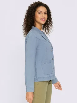 Blazers en jean avec poches et manches longues