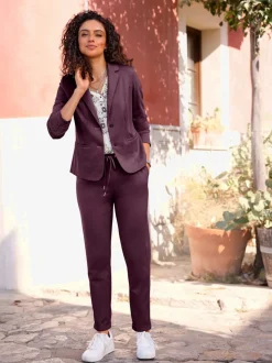Blazers en jersey avec col à revers et poches