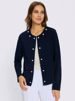 Blazers en jersey avec col rond et détails perlés