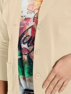Blazers en jersey manches longues avec patte de boutonnage
