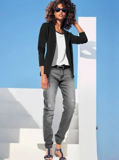 Blazers en jersey manches longues avec patte de boutonnage