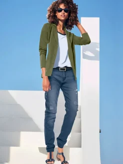 Blazers en jersey manches longues avec patte de boutonnage