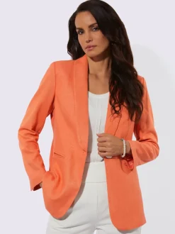 Blazers en lin avec col châle et manches longues