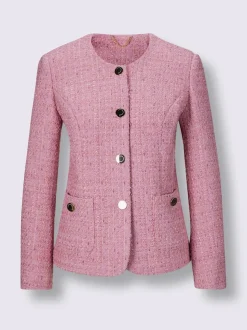 Blazers en mélange de laine avec boutons dorés estampés
