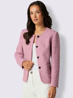Blazers en mélange de laine avec boutons dorés estampés