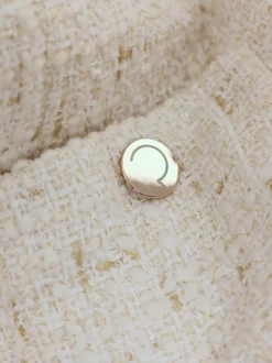 Blazers en mélange de laine avec boutons dorés estampés