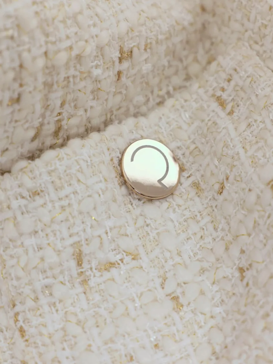 Blazers en mélange de laine avec boutons dorés estampés