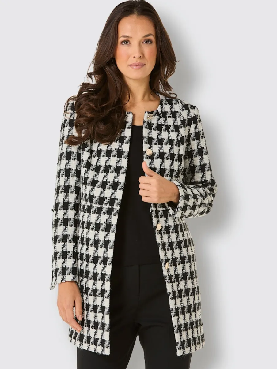 Blazers en mélange de laine à motif pied-de-poule